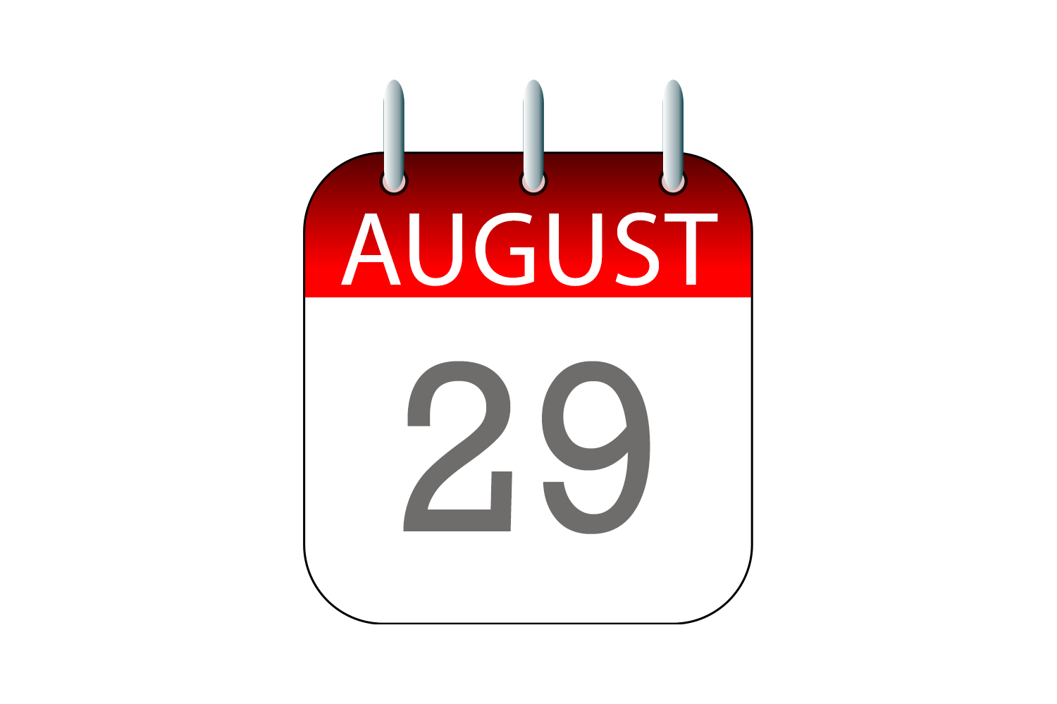 29 august calendar icon